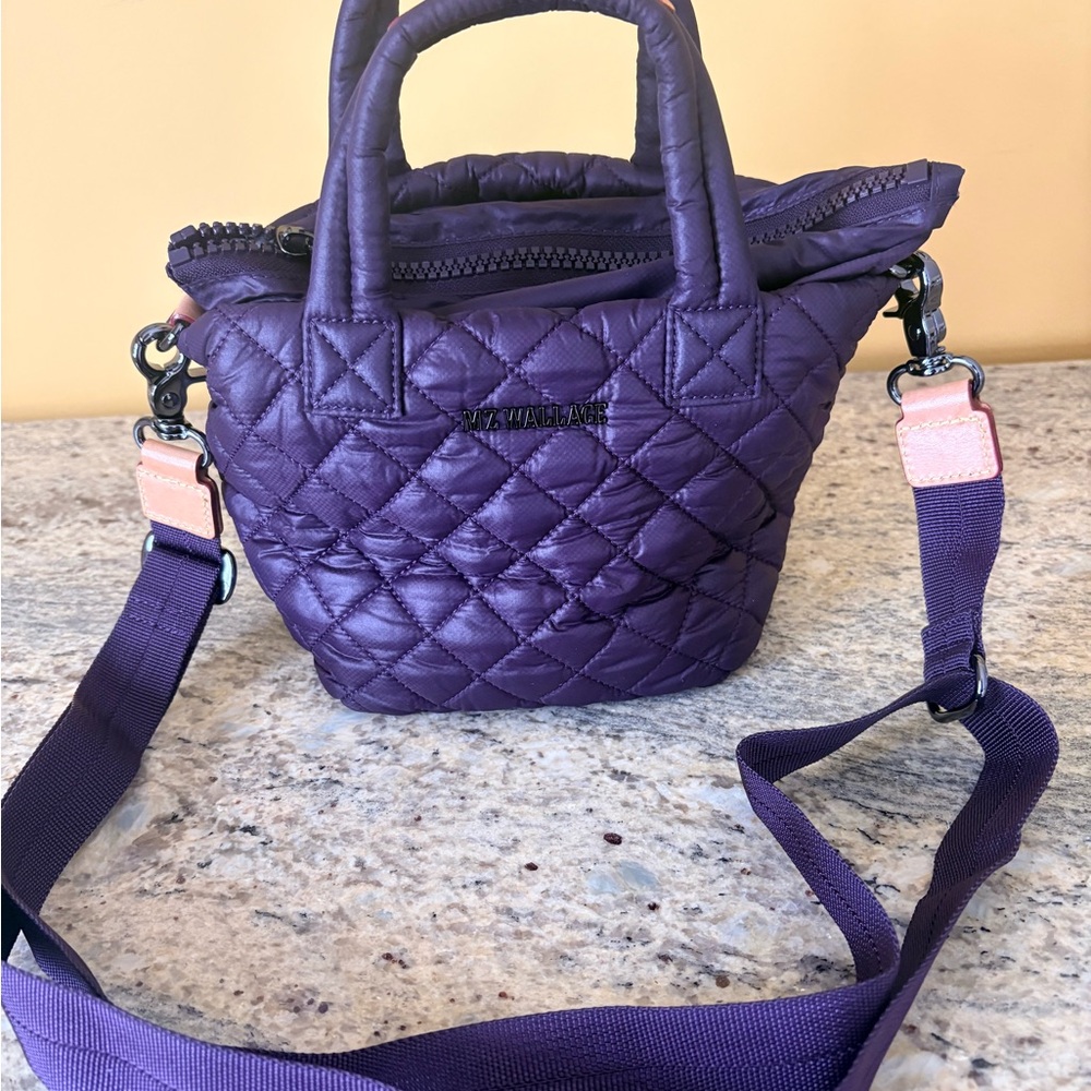 MZ Wallace Quilted Mini Bag in Rich Purple